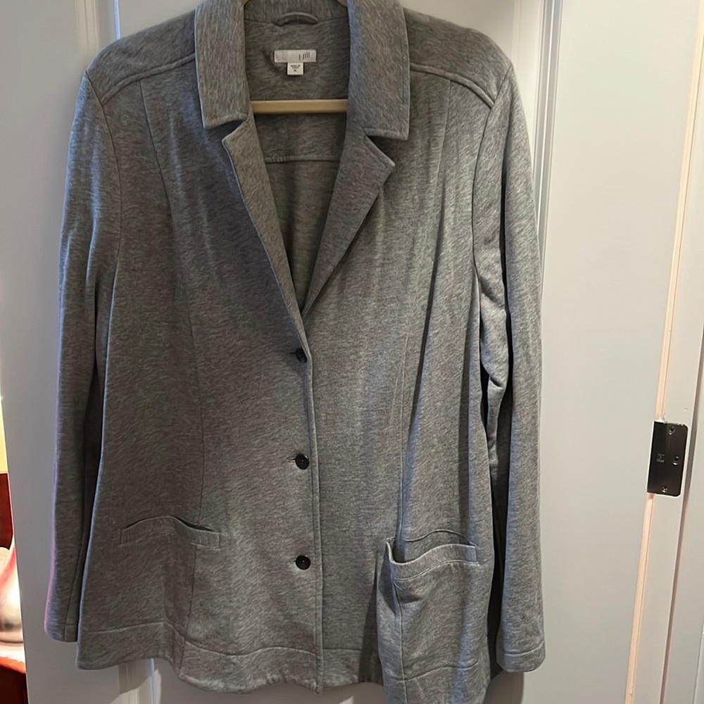 Grey knit blazer